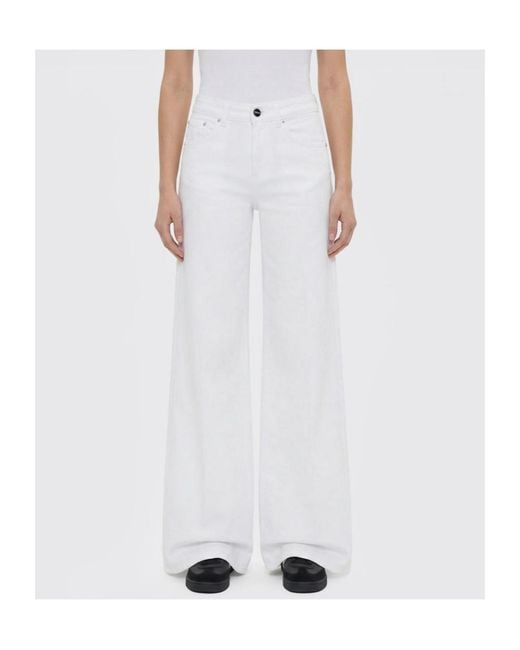 Dondup White Wide-Leg Jeans