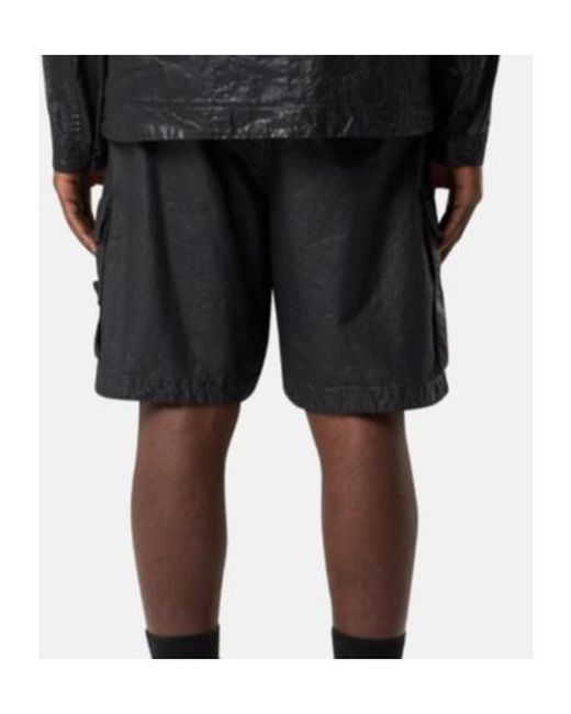 Stone Island Black Logo Patch Cargo Shorts for men