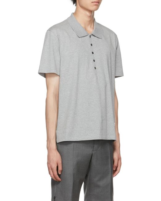 Thom Browne Gray Button Polo Shirt for men