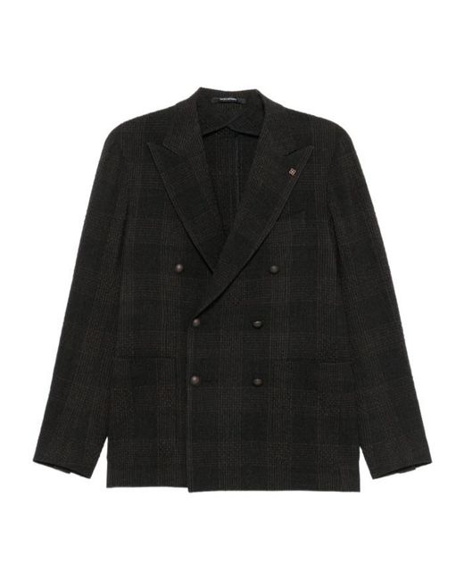 Tagliatore Black Long-Sleeve Blazer for men