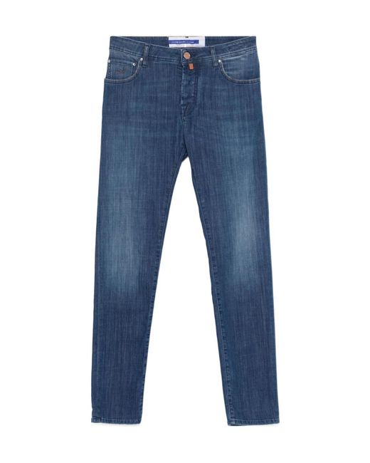 Jacob Cohen Blue Belt Loop Denim Trousers for men