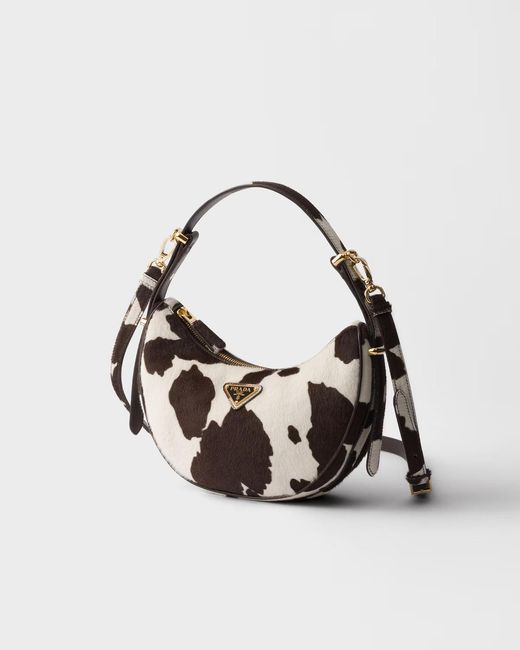 Prada Black Arqué Printed Leather Mini Shoulder Bag