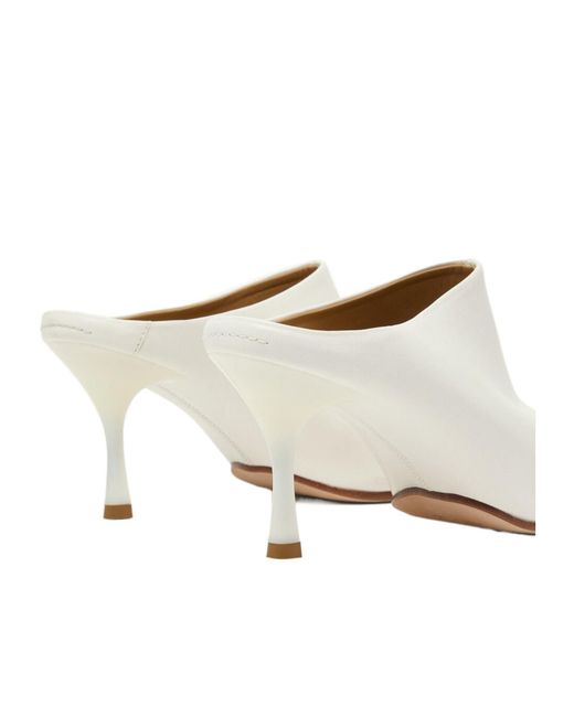 MM6 by Maison Margiela White Square-Toe Mules