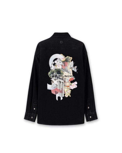 Wooyoungmi Black Patch Pocket Denim Shirt for men