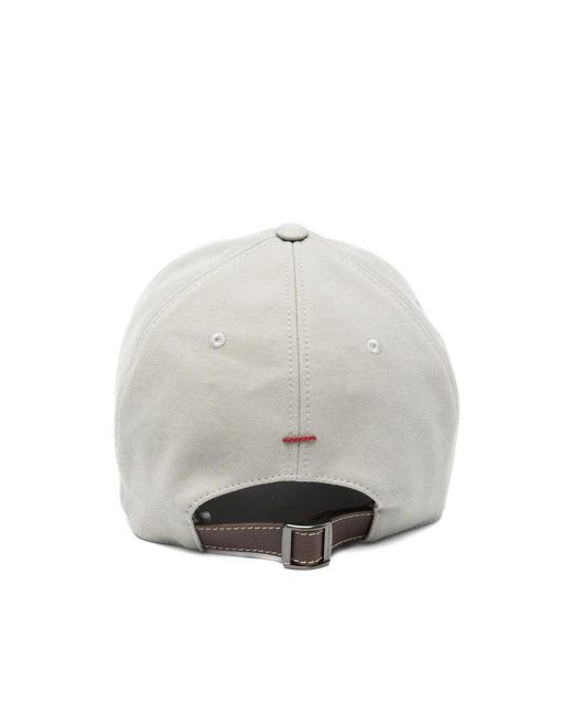 Brunello Cucinelli White Logo-Embroidered Baseball Hat for men