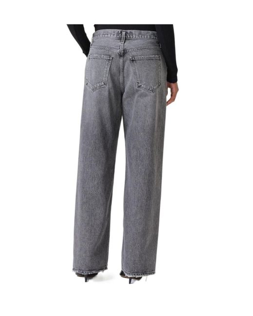 Agolde Black Low Rise Wide-Leg Jeans