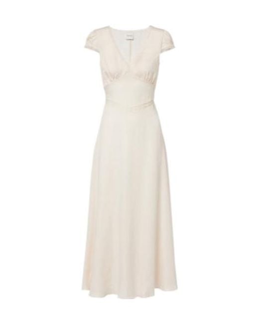 Posse White Perla Lace-Trimmed Midi Dress