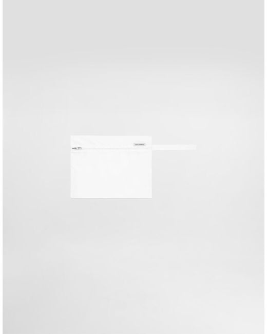 Dolce & Gabbana White Logo Patch Drawstring Swim Briefs for men