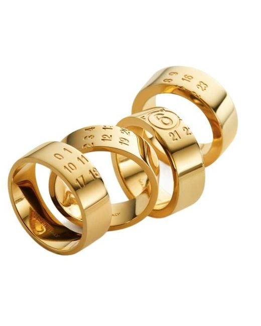 MM6 by Maison Margiela Metallic Stacked Numeric Rings