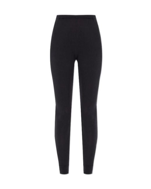 Issey Miyake Black Speckled Elastic-Waistline Leggings