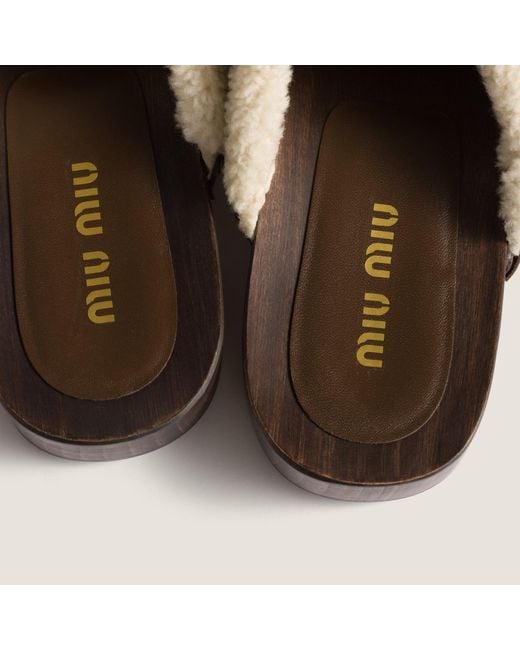 Miu Miu Brown Suede Clogs