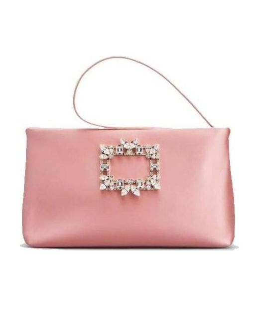Roger Vivier Pink Buckle-Detail Shoulder Bag