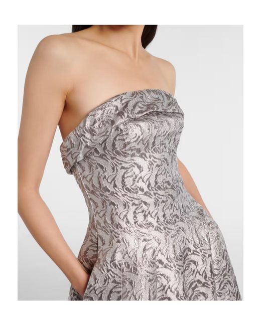 Jonathan Simkhai Gray Metallic Strapless Dress