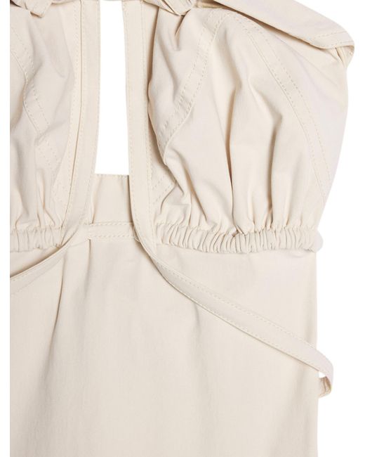 Jacquemus White Strapless Cut-Out Detailed Dress
