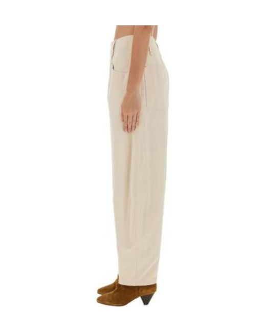 Isabel Marant Natural High-Waist Wide Leg Pants