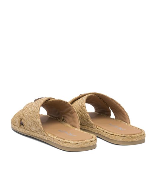 Prada Brown Woven Flat Slide Sandals for men
