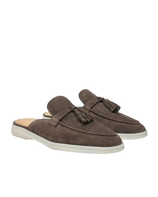 Scarosso Brown Lucrezia Tassel-Detailed Slip-On Mules
