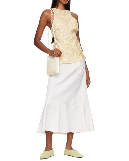 Jil Sander White Tangle Small Shoulder Bag