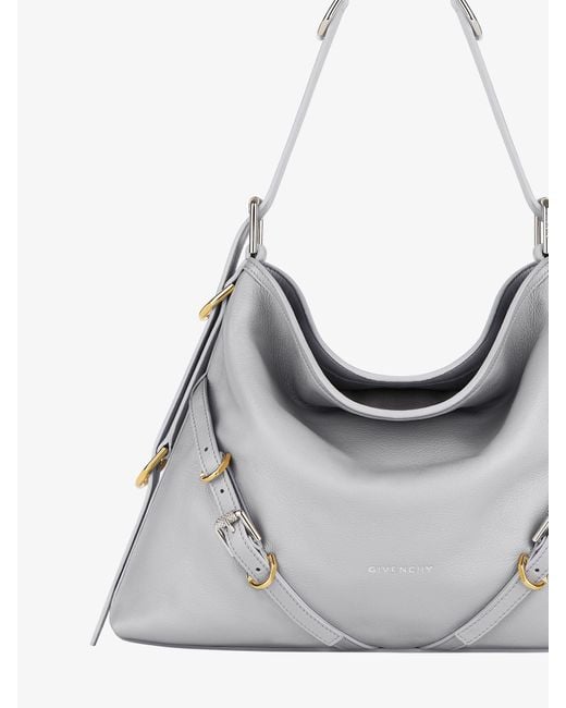 Givenchy Gray Voyou Logo Detailed Medium Shoulder Bag