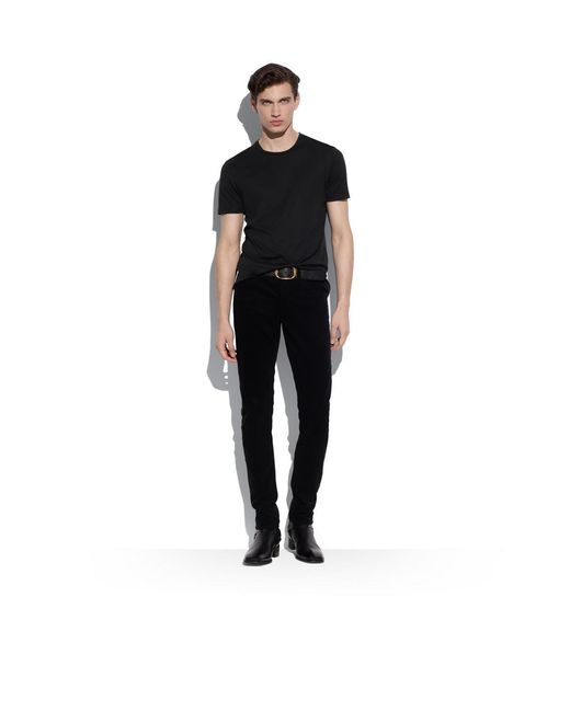 Tom Ford Blue Logo-Patch Mid-Rise Skinny Jeans for men