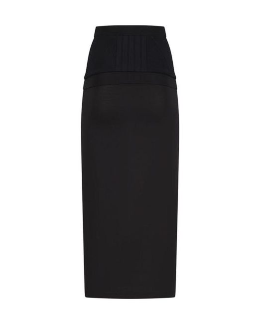 The Attico Black The Midi Skirt Jersey