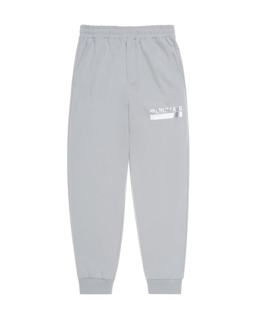 Helmut Lang Gray Logo-Print Cotton Track Pants for men