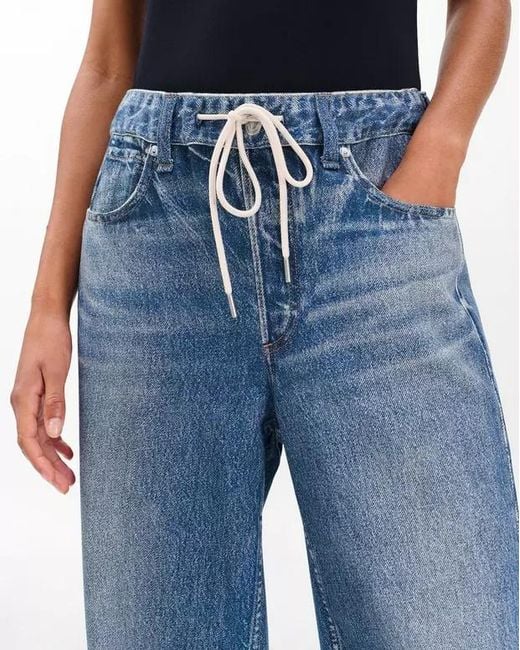 Rag & Bone Blue Rb Miramar Drawstring Wide-Leg Pant