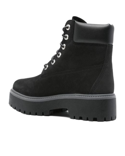 Timberland Black Lace-Up Ankle Boots