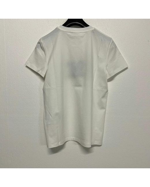 Max Mara White Logo Embroidered T-Shirt