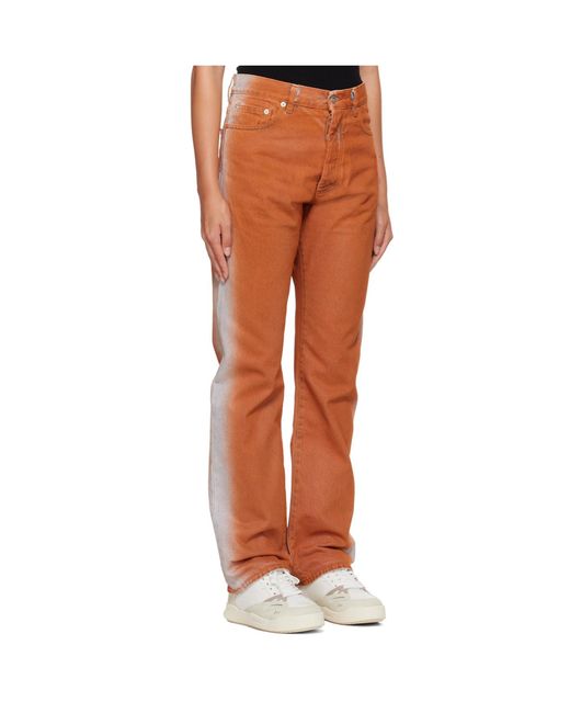 Heron Preston Orange Gradient-Effect Denim Jeans for men