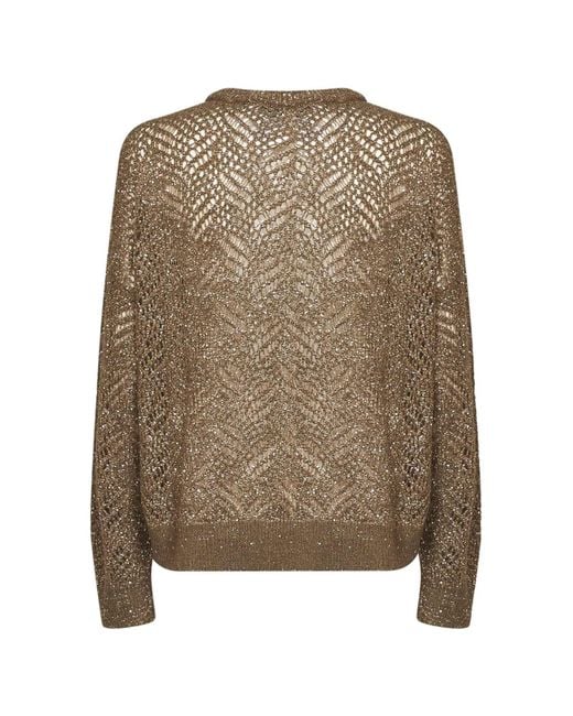 Brunello Cucinelli Brown Long-Sleeve Knit Top