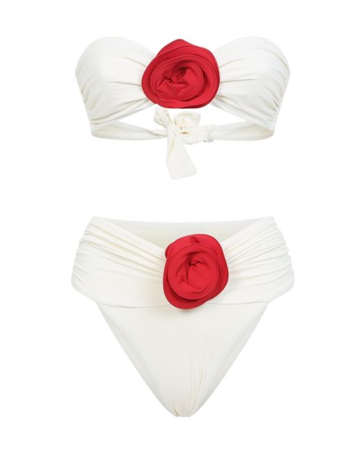 LaRevêche Red Derya Bandeau Bikini Set