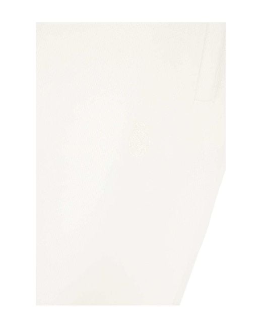 McQueen White Skull Embroidered Tapered Sweatpants
