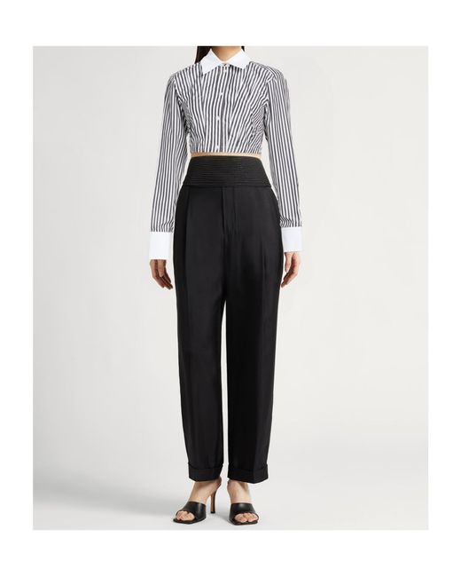 Sportmax White Striped Long Sleeve Shirt