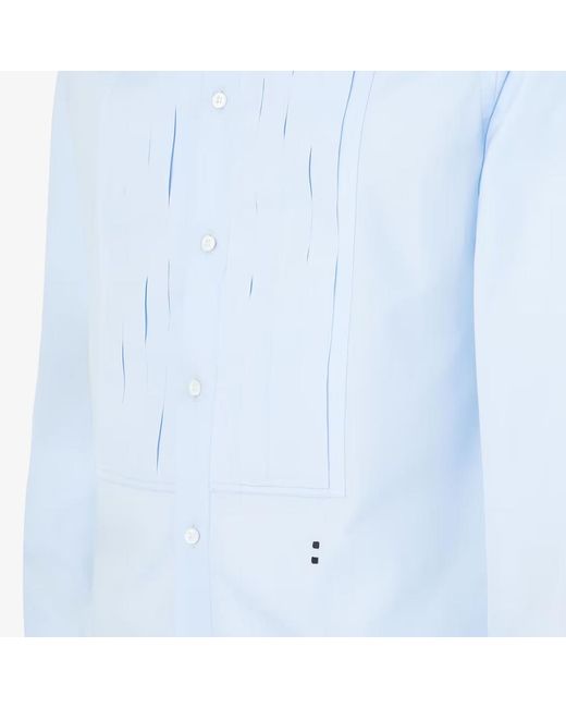 Fendi Blue Light Poplin Shirt for men