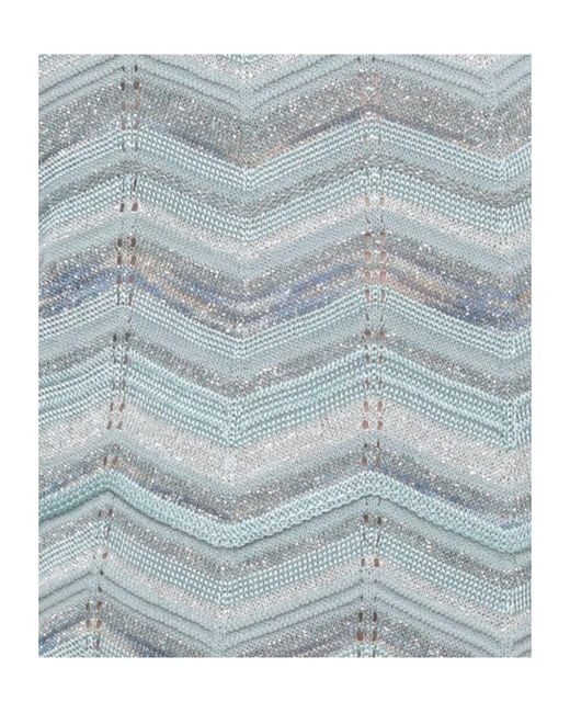 D.exterior Blue Metallic Chevron Wide-Leg Pants