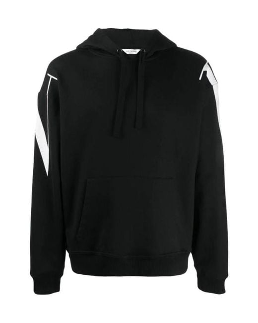 Valentino Black Rear Logo-Print Hoodie for men