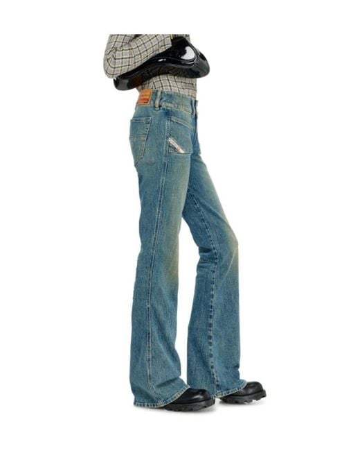 DIESEL Blue Bootcut Jeans Low-Waist D-Hush