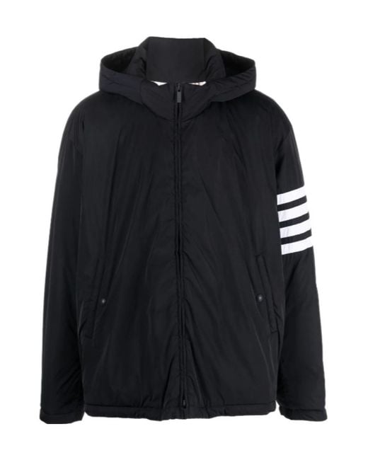 Thom Browne Black 4-Bar Stripe Padded Jacket for men