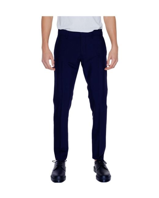 Antony Morato Blue Casual Pants With Belt Loops for men