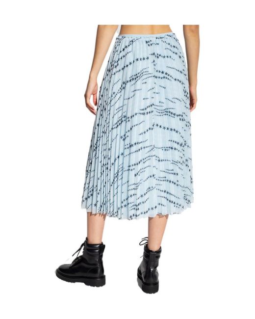 RED Valentino Blue Pleated Skirt