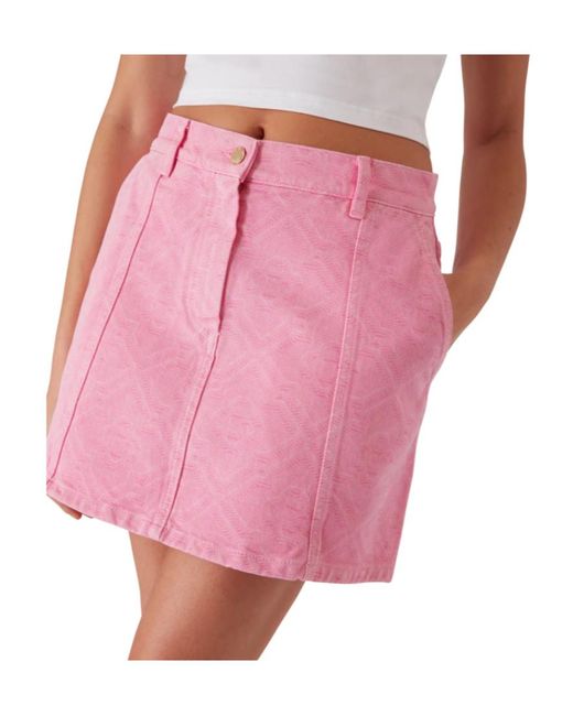 Casablanca Pink Monogram Denim Skirt