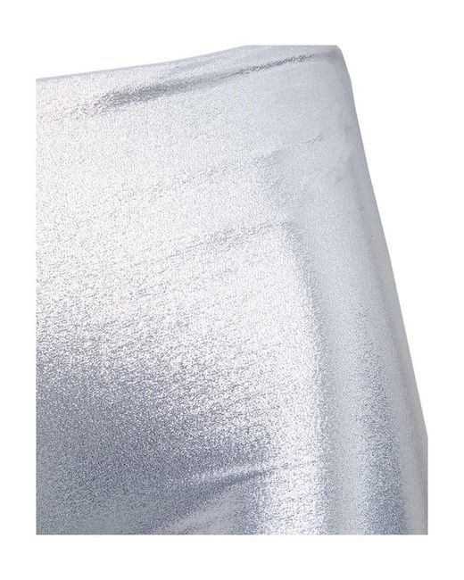 Saint Laurent Blue Laminated Knitted Mini Shorts
