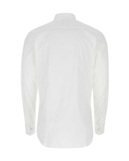 Prada White Buttoned Long-Sleeved Shirt for men