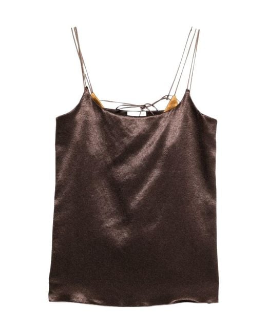 Alysi Brown Strapless Top