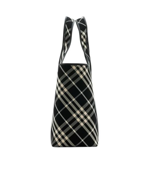 Burberry Black Medium Vintage Check Top Handle Bag