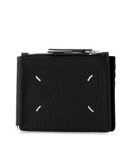 Maison Margiela Black Four Stitches Leather Wallet for men