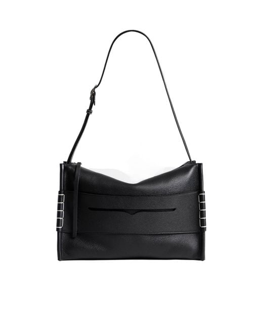 J.W. Anderson Black Stitched-Edge Leather Shoulder Bag for men