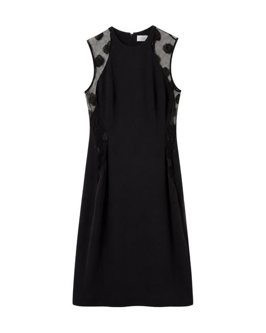 Stella McCartney Black Polka-Dot Mesh-Panel Mini Dress