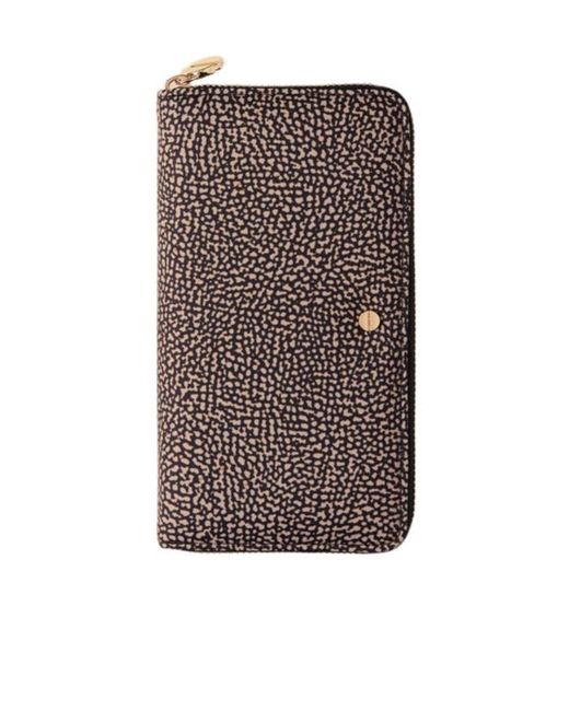 Borbonese Brown Large Zip-Around Wallet